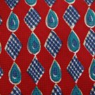 COUNTESS MARA USA PAISLEY DIAMOND RED BLUE Men Neck Tie Men Designer Tie EUC