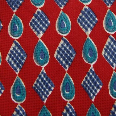 COUNTESS MARA USA PAISLEY DIAMOND RED BLUE Men Neck Tie Men Designer Tie EUC