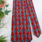 COUNTESS MARA USA PAISLEY DIAMOND RED BLUE Men Neck Tie Men Designer Tie EUC