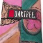 OAK TREE ART DECO 100% RAYON PINK TEAL TAN TIE NECK TIE Men Designer Tie EUC