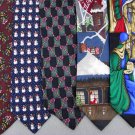 2 Christmas Xmas Holiday Silk Men's Ties Necktie Neck Tie Lot #13
