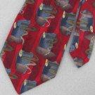 59" J. Garcia Happy Birthday Collection Red Gray  Neck Tie Men Designer Tie EUC
