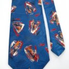 #1A WEMBLEY ABSTRACT BLUE RED YELLOW BROWN MEN NECK TIE