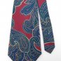 ROYAL CLUB PAISLEYS MAROON GREEN VTG SILK MEN NECK TIE Men Designer Tie EUC