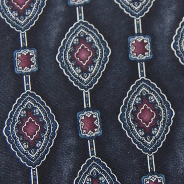 STAFFORD STRIPE BLACK MAROON BLUE SILK MEN NECK TIE Men Designer Tie EUC