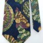 STRUCTURE ART DECO GREEN DarkBlue COTTON NECK TIE Men Designer Tie EUC