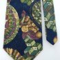 STRUCTURE ART DECO GREEN DarkBlue COTTON NECK TIE Men Designer Tie EUC