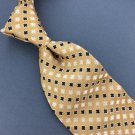 TOMMY HILFIGER TAN WOVEN FLORAL SILK MENS NECKTIE TIE #HG-21 Excellent