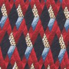BILL ROBIN SON DIAMONDS RED BLUE BLACK SILK NECK TIE Men Designer Tie EUC