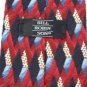 BILL ROBIN SON DIAMONDS RED BLUE BLACK SILK NECK TIE Men Designer Tie EUC