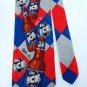 RM STYLE LITE ICE RED BLUE GREY SILK TIE NECK TIE Men Designer Tie EUC