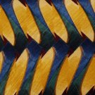 JIMMY V GoldenRod GREEN BLUE WAVES SILK MEN NECK TIE E Men Designer Tie EUC