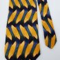 JIMMY V GoldenRod GREEN BLUE WAVES SILK MEN NECK TIE E Men Designer Tie EUC