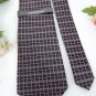 NWT CROFT BARROW BLACK GRAY PINK CHECKER WOVEN NECK TIE Men Designer Tie EUC
