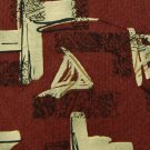 FRIDAY SOLUTION ABSTRACT MAROON BEIGE SILK MEN NECK TIE Men Designer Tie EUC