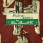 FRIDAY SOLUTION ABSTRACT MAROON BEIGE SILK MEN NECK TIE Men Designer Tie EUC
