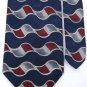 PURITAN DarkBlue MAROON WAVES PATTERN SILK NECK TIE Men Designer Tie EUC