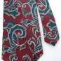 BERT PULITZER MAROON GREEN PAISLEY SILK MEN NECK TIE Men Designer Tie EUC