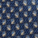 STAFFORD PAISLEYS BLUE TAN GREY SILK MEN NECK TIE Men Designer Tie EUC