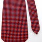 HUNTINGTON CHECKERED BLACK RED SILK MEN NECK TIE Men Designer Tie EUC