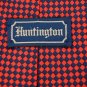 HUNTINGTON CHECKERED BLACK RED SILK MEN NECK TIE Men Designer Tie EUC