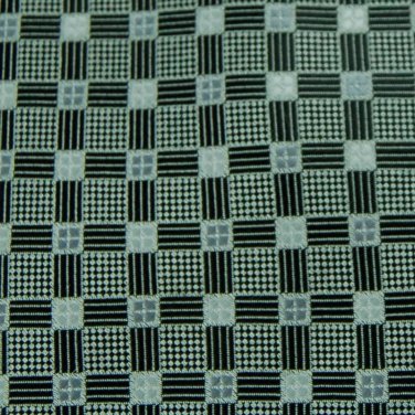 New VAN HEUSEN WOVEN SQAURES GREY BLACK MEN NECK TIE Men Designer Tie EUC