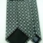 New VAN HEUSEN WOVEN SQAURES GREY BLACK MEN NECK TIE Men Designer Tie EUC