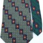 NAUTICA SQUARE STRIPE OLIVE GREEN NAVY MAROON NECK TIE Men Designer Tie EUC