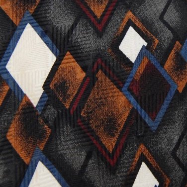 HUNTING HORN RHOMBUS GOLD BLUE WHITE BLACK MEN NECK TIE Men Designer Tie EUC