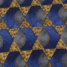New VanHeusen USA Hexagon Triangle Gold Silk MEN Neck Tie Men Designer Tie EUC