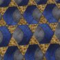 New VanHeusen USA Hexagon Triangle Gold Silk MEN Neck Tie Men Designer Tie EUC