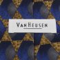 New VanHeusen USA Hexagon Triangle Gold Silk MEN Neck Tie Men Designer Tie EUC