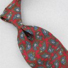 VINTAGE WEMBLEY BLUE RED FLORAL PAISLEY WIDE SILK 60s 70s Neck Tie #V-2