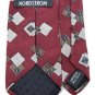 NORDSTROM BOYS KIDS MAROON WHITE OLIVE SILK NECK TIE Men Designer Tie EUC