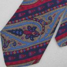 Vtg Liberty Of London Wide Ancient Madder Blue Black Red 60s Mens Neck Tie #VE