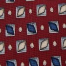 A|K|A EDDIE BAUER MAROON BLUE YELLOW SILK NECK TIE Men Designer Tie EUC