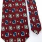 A|K|A EDDIE BAUER MAROON BLUE YELLOW SILK NECK TIE Men Designer Tie EUC