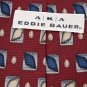 A|K|A EDDIE BAUER MAROON BLUE YELLOW SILK NECK TIE Men Designer Tie EUC
