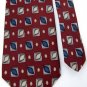 A|K|A EDDIE BAUER MAROON BLUE YELLOW SILK NECK TIE Men Designer Tie EUC