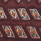 G J CAHN BROWN BLACK WHITE SHAPES SILK MEN NECK TIE Men Designer Tie EUC