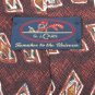 G J CAHN BROWN BLACK WHITE SHAPES SILK MEN NECK TIE Men Designer Tie EUC
