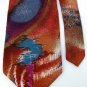 J T BECKETT ABSTRACT BROWN RED BLUE SILK NECK TIE Men Designer Tie EUC