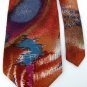 J T BECKETT ABSTRACT BROWN RED BLUE SILK NECK TIE Men Designer Tie EUC
