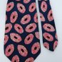 DAVID LAWRENCE OVALS PINK NAVY BLACK SILK MEN NECK TIE Men Designer Tie EUC
