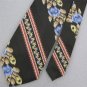 VINTAGE CHRISTIAN DIOR OLIVE STRIPE FLORAL FAT TEXTURE 60s Neck Tie #V-3