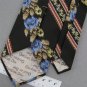 VINTAGE CHRISTIAN DIOR OLIVE STRIPE FLORAL FAT TEXTURE 60s Neck Tie #V-3