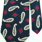 #1A Vintage Chap Ralph Lauren NECKTIE Blue Red Paisley TIE NECKTIE Cravat
