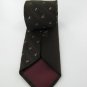 #1A Vintage NARROW AMBASSADOR Birds STRIPE PAISLEY STRIPE BROWN WHITE NECK TIE
