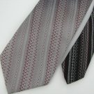 Vtg Wemlon Wembley Zig Zag Dots Maroon Gray Wht Texture 60s 70s Men Neck Tie #VE