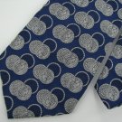 Vintage Rare Queen head Coin Circle Blue Silver Texture 60s 70s Men Neck Tie VA1